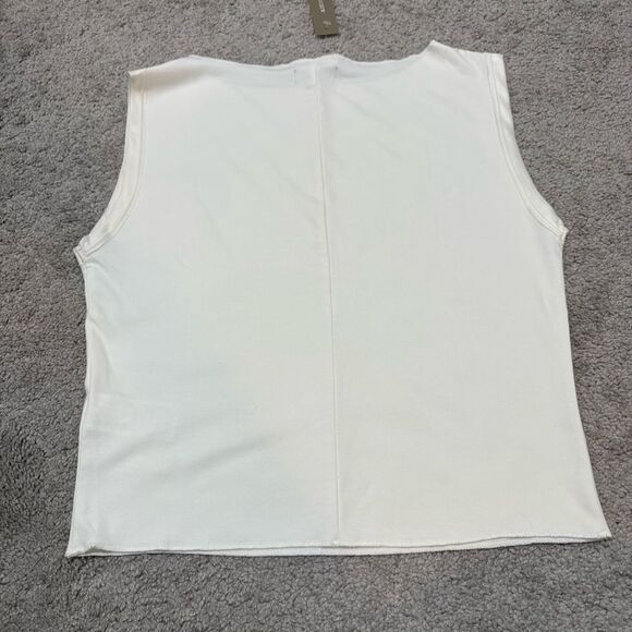 NWT J. Crew Ivory Refined Ribbed Shell Tank Size L - Picture 5 of 12